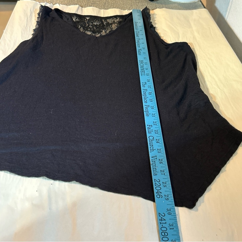 Candies Black Asymmetrical Tank Top With Lace Size XL - Picture 9 of 9